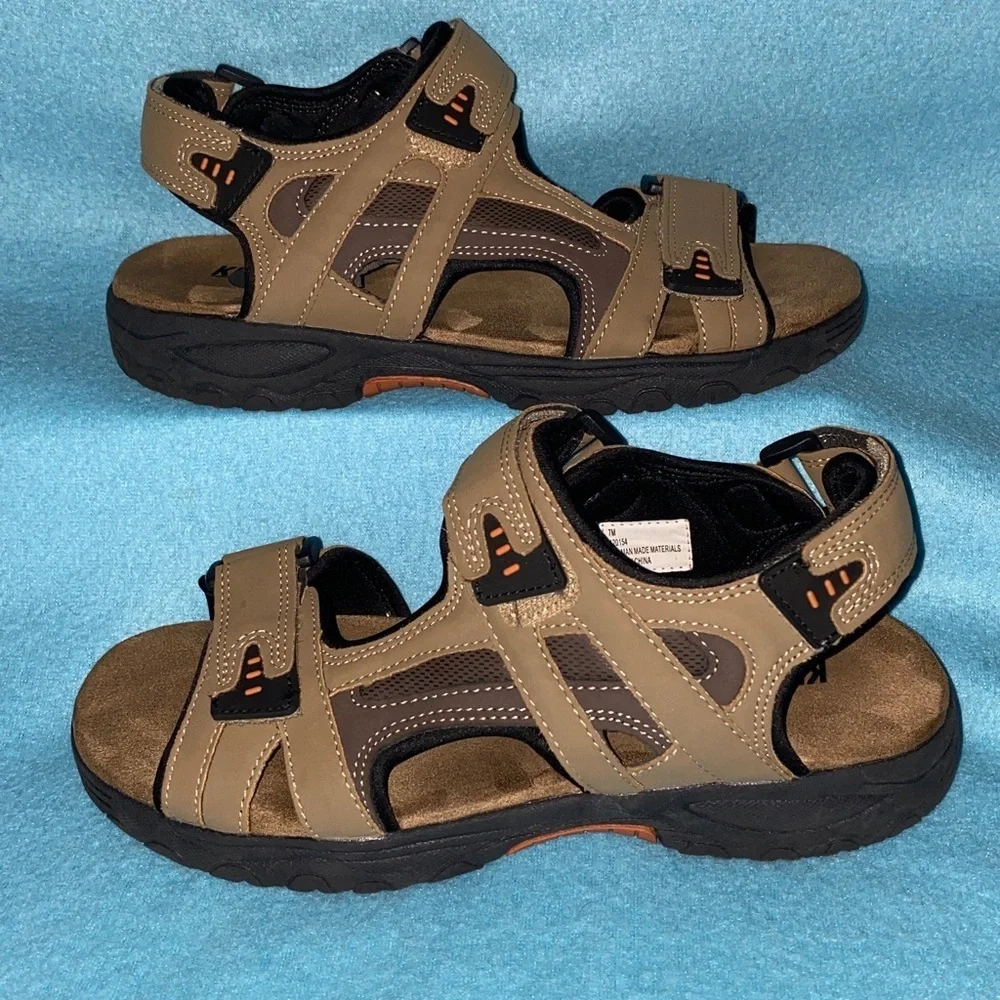 KHOMBU Noah suede tan adjustable hook and loop closures outdoor hiking size 7